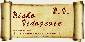 Miško Vidojević vizit kartica